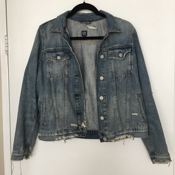 Gap Distressed Denim Jacket - Picture 1 of 1